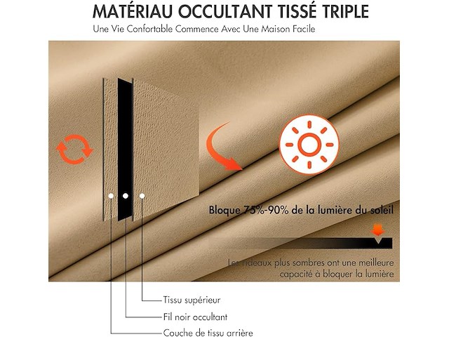 Miulee verduisterende gordijnen (140 x 320 cm) - afbeelding 2 van  2