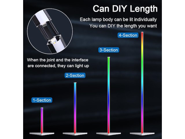 Miwatt led-vloerlamp (2 stuks) - afbeelding 2 van  6