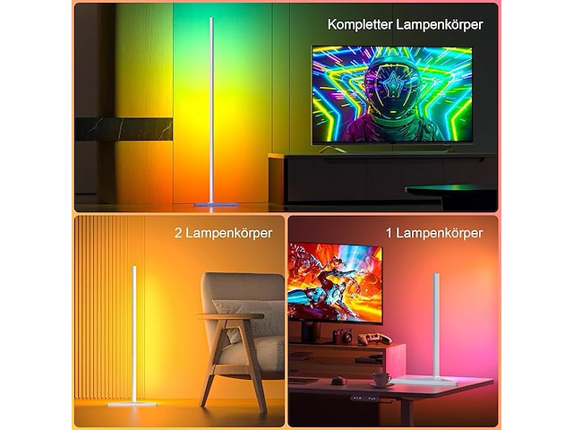 Miwatt led-vloerlamp (2 stuks) - afbeelding 3 van  6