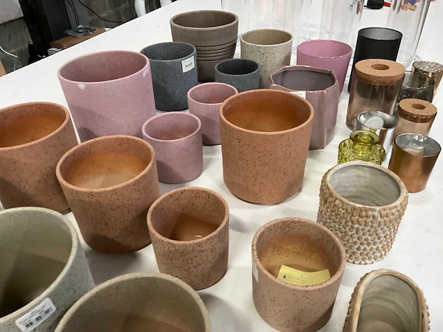 Mix kavel bloempotten en kaarsenhouders - afbeelding 10 van  11