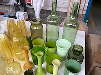 Mix kavel diverse glaswerk o.a. vazen en waxinelichthouders - afbeelding 3 van  9