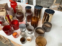 Mix kavel diverse glaswerk o.a. vazen en waxinelichthouders - afbeelding 2 van  11