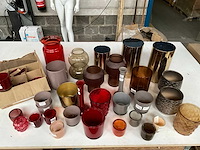 Mix kavel diverse glaswerk o.a. vazen en waxinelichthouders - afbeelding 1 van  11
