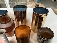 Mix kavel diverse glaswerk o.a. vazen en waxinelichthouders - afbeelding 7 van  11