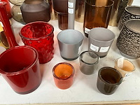 Mix kavel diverse glaswerk o.a. vazen en waxinelichthouders - afbeelding 9 van  11