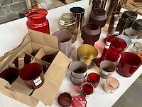 Mix kavel diverse glaswerk o.a. vazen en waxinelichthouders - afbeelding 11 van  11