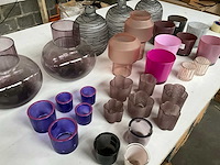 Mix kavel diverse glaswerk o.a. vazen en waxinelichthouders - afbeelding 3 van  11