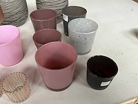 Mix kavel diverse glaswerk o.a. vazen en waxinelichthouders - afbeelding 9 van  11