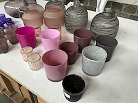 Mix kavel diverse glaswerk o.a. vazen en waxinelichthouders - afbeelding 10 van  11