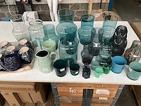 Mix kavel diverse glaswerk o.a. vazen en waxinelichthouders - afbeelding 1 van  12