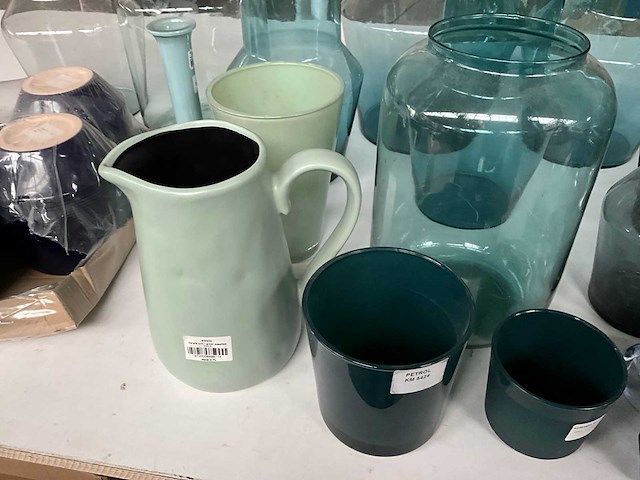 Mix kavel diverse glaswerk o.a. vazen en waxinelichthouders - afbeelding 8 van  12