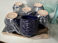 Mix kavel diverse glaswerk o.a. vazen en waxinelichthouders - afbeelding 9 van  12