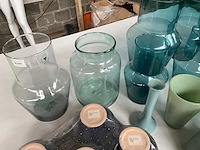 Mix kavel diverse glaswerk o.a. vazen en waxinelichthouders - afbeelding 10 van  12