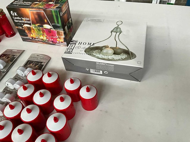 Mix kavel waxine licht houders en kaarsjes - afbeelding 4 van  13