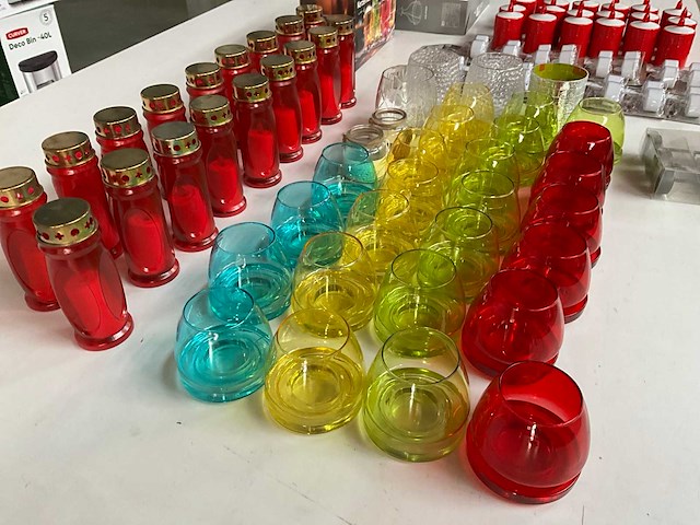 Mix kavel waxine licht houders en kaarsjes - afbeelding 10 van  13