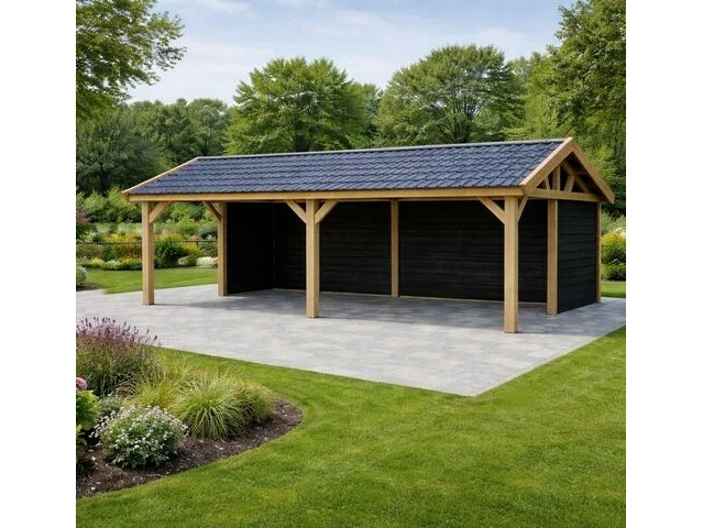 Mix van overkappingen, hekwerk, houten tuinmeubels, speeltoestellen, e.a. - lummen