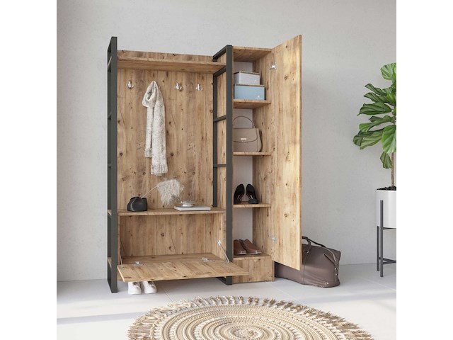 Ml15 kapstok | 100% melamine | atlantisch grenen - afbeelding 4 van  7