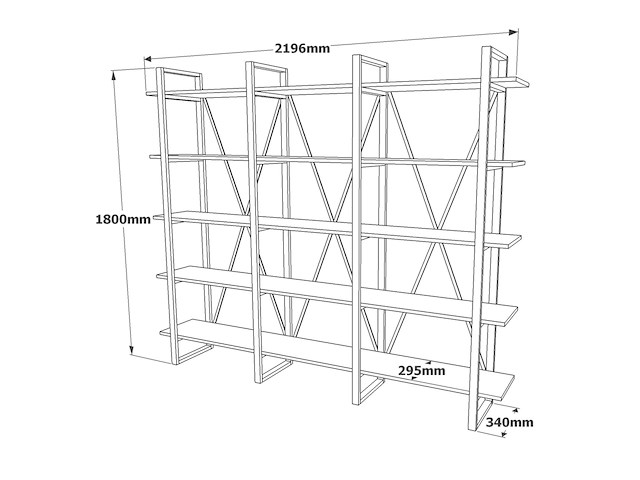 Ml4 boekenplank | 100% melamine | atlantisch grenen - afbeelding 4 van  6