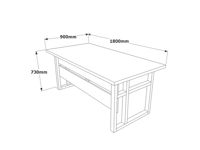 Mn1 bureau | 100% melamine | walnoot - afbeelding 3 van  3