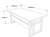 Mn1 bureau | 100% melamine | walnoot - afbeelding 3 van  3