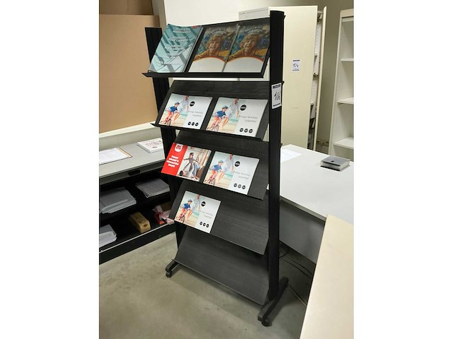 Mobiel metalen folderrek - afbeelding 2 van  3