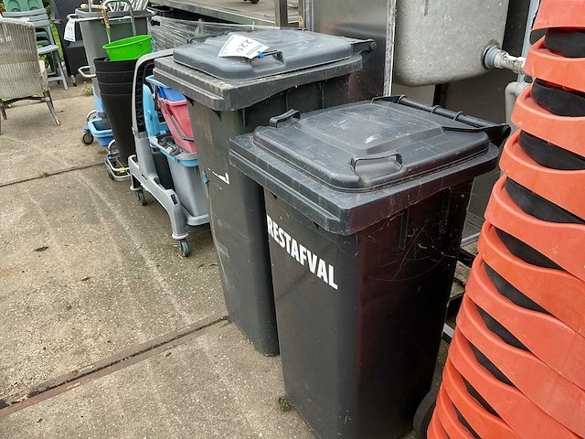 Mobiele afvalcontainer (2x) - afbeelding 1 van  3