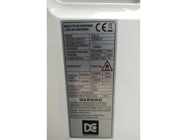 Mobiele airco + 2x diversen - afbeelding 5 van  7