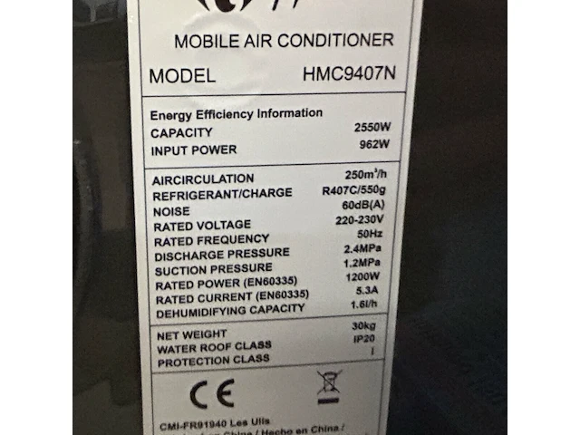 Mobiele airco carefourhome - afbeelding 3 van  3
