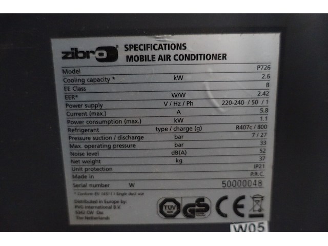 Mobiele airco zibro - afbeelding 4 van  4