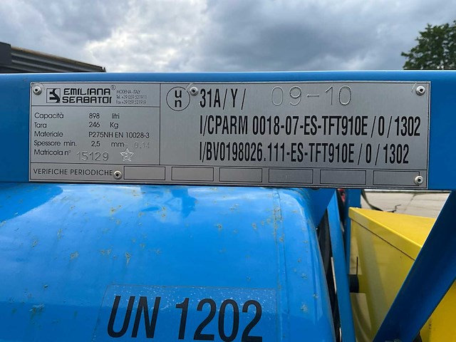 Mobiele dieselopslagtank 898l op dubbelas aanhangwagen – emiliana serbatoi - afbeelding 13 van  14
