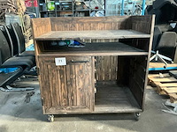 Mobiele houten buffetkast - afbeelding 3 van  4