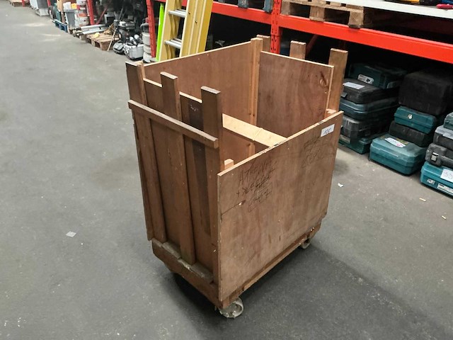 Mobiele houten transportwagen - afbeelding 3 van  6