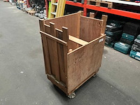 Mobiele houten transportwagen - afbeelding 3 van  6