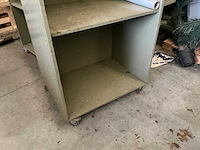 Mobiele houten werk-/opbergwagen (4x) - afbeelding 3 van  4