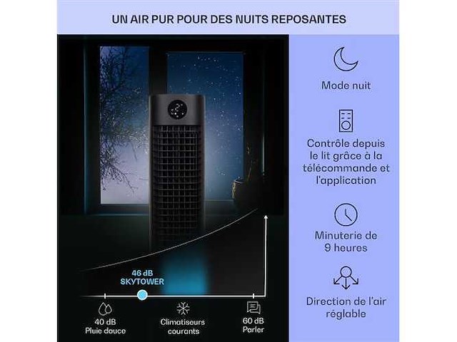 Mobiele luchtkoeler - met afstandsbediening - mobiele airconditioningventilator zonder afvoer - 480 m³/u - 8l - zwart - afbeelding 4 van  4