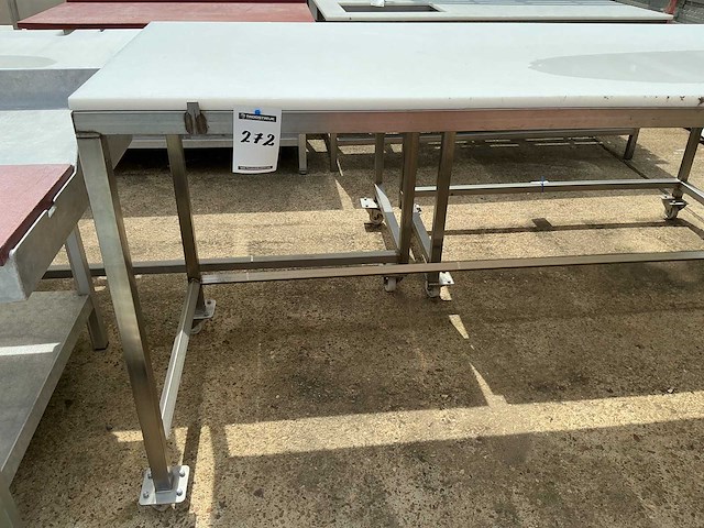 Mobiele rvs snijtafel - afbeelding 2 van  2
