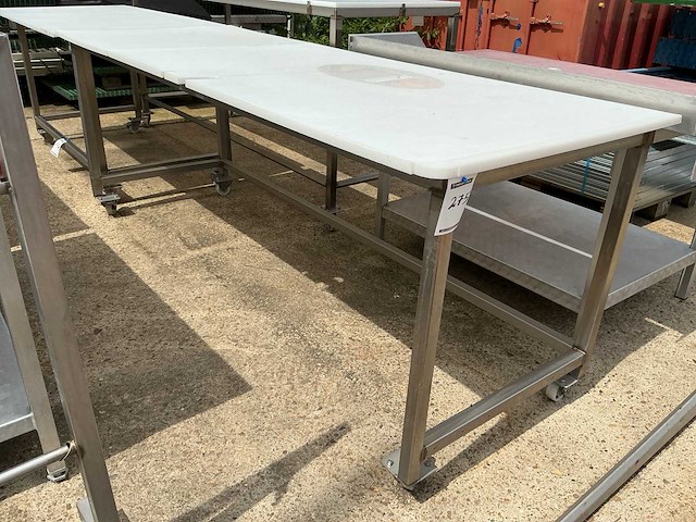 Mobiele rvs snijtafel - afbeelding 1 van  2