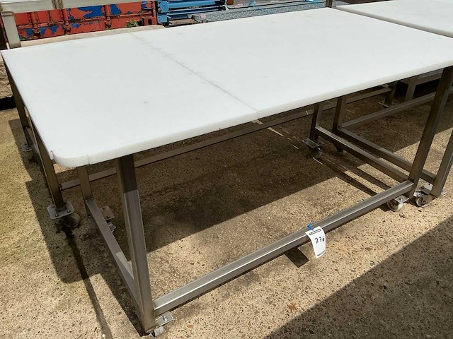 Mobiele rvs snijtafel - afbeelding 1 van  2