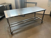 Mobiele rvs werkbank (2x) - afbeelding 1 van  5