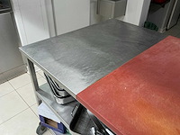 Mobiele rvs werktafel - afbeelding 2 van  5