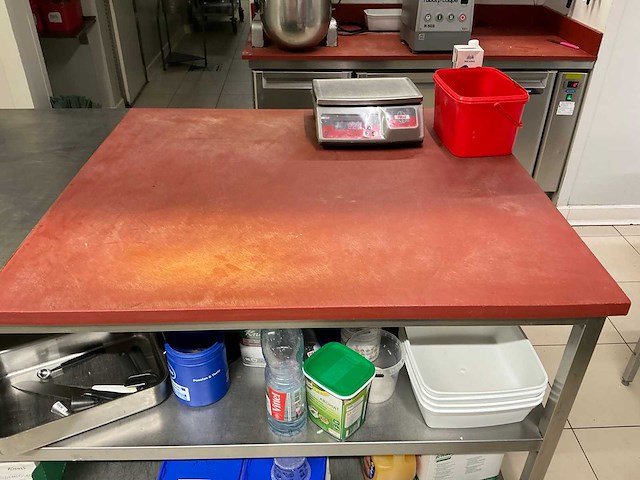 Mobiele rvs werktafel - afbeelding 3 van  5