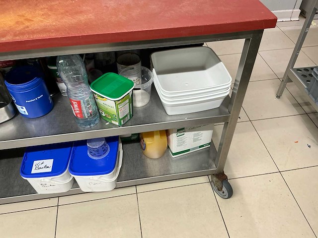 Mobiele rvs werktafel - afbeelding 4 van  5