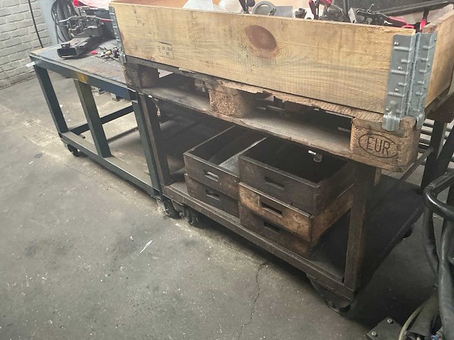 Mobiele werkplaats tafels (2x) - afbeelding 1 van  6