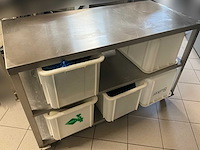 Mobiele werktafel - rvs met massief arduinen blad (2x) - afbeelding 10 van  13