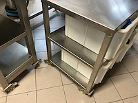 Mobiele werktafel - rvs met massief arduinen blad (2x) - afbeelding 11 van  13