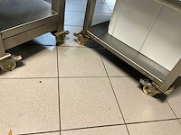 Mobiele werktafel - rvs met massief arduinen blad (2x) - afbeelding 12 van  13