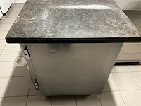 Mobiele werktafel/koeling - rvs met massief arduinen blad - afbeelding 6 van  13