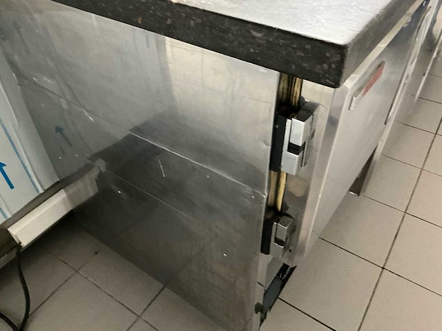 Mobiele werktafel/koeling - rvs met massief arduinen blad - afbeelding 10 van  13