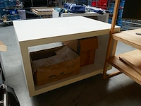 Mobiele winkelconsole wite kleur met zwenkwielen - afbeelding 2 van  3