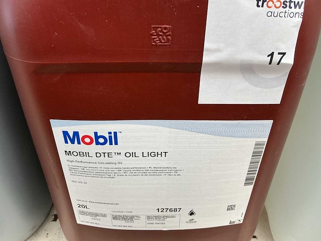 Mobil inhoud 20 liter dte circulatie oil smeermiddel - afbeelding 1 van  1